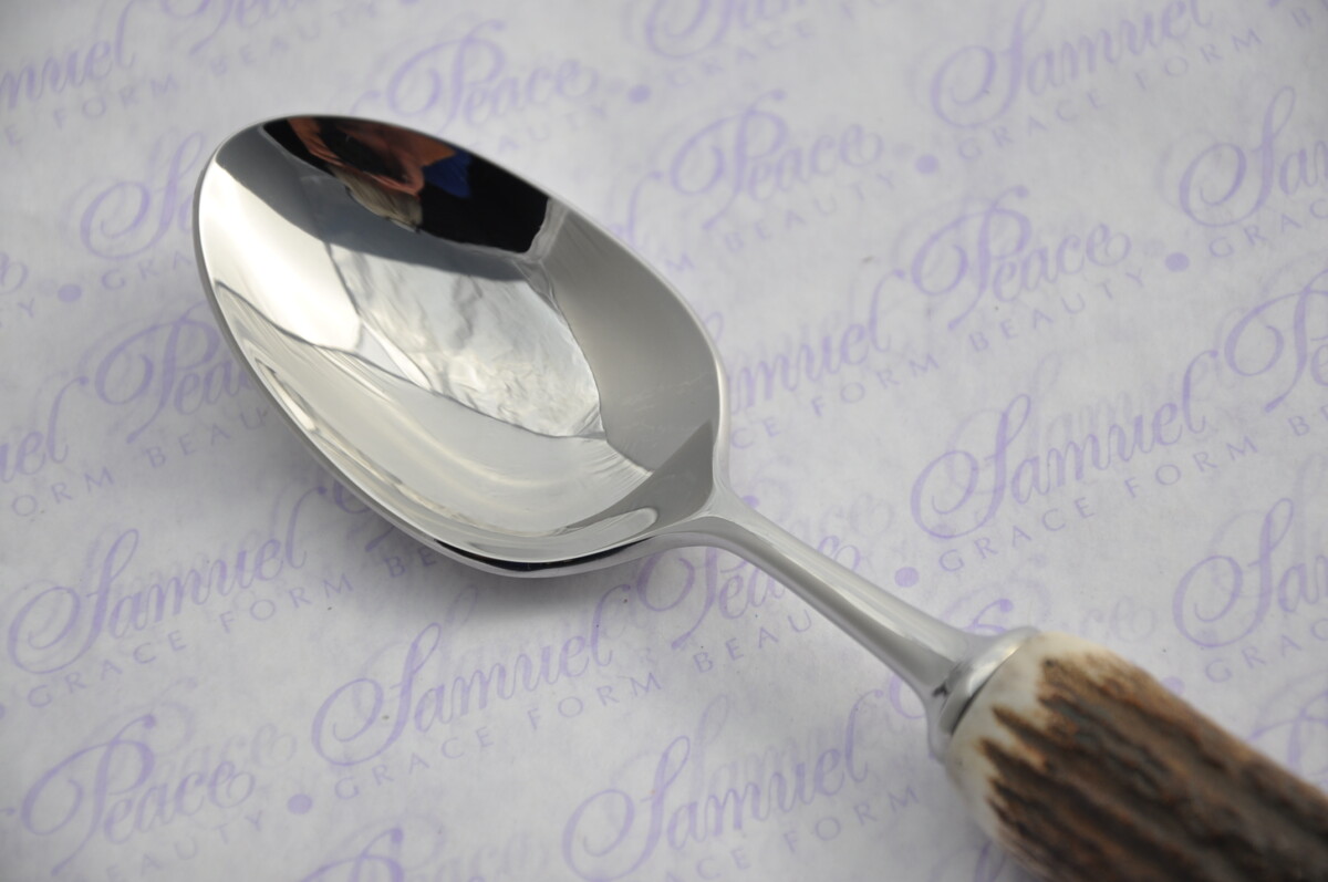 Six New Genuine Stag/Antler Handle Dessert Spoons Boxed Made In Sheffield England - Image 5