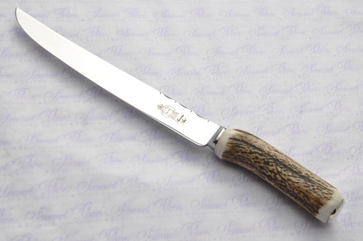 A Genuine Stag/Antler Handle 2 Piece Carving Set 3 Prong Fork Cased Made In Sheffield England - Image 5