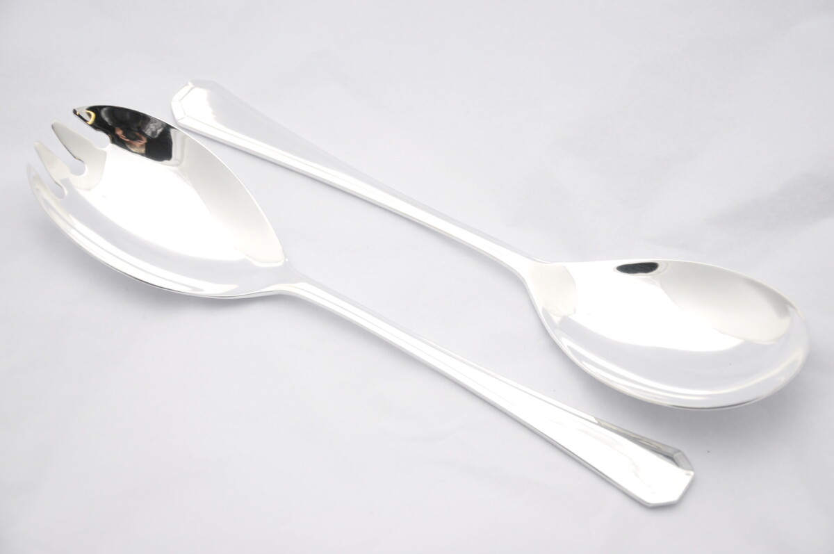 Silver Plated Grecian Salad Servers Gift Boxed