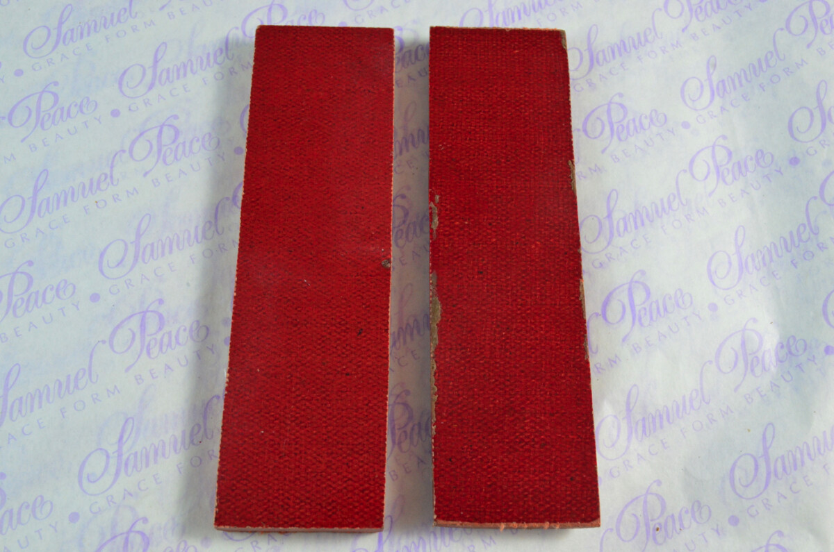 Pair of Cherry Red Canvas Micarta Knife Scales Knife Making Parts Micarta Blanks - Image 2