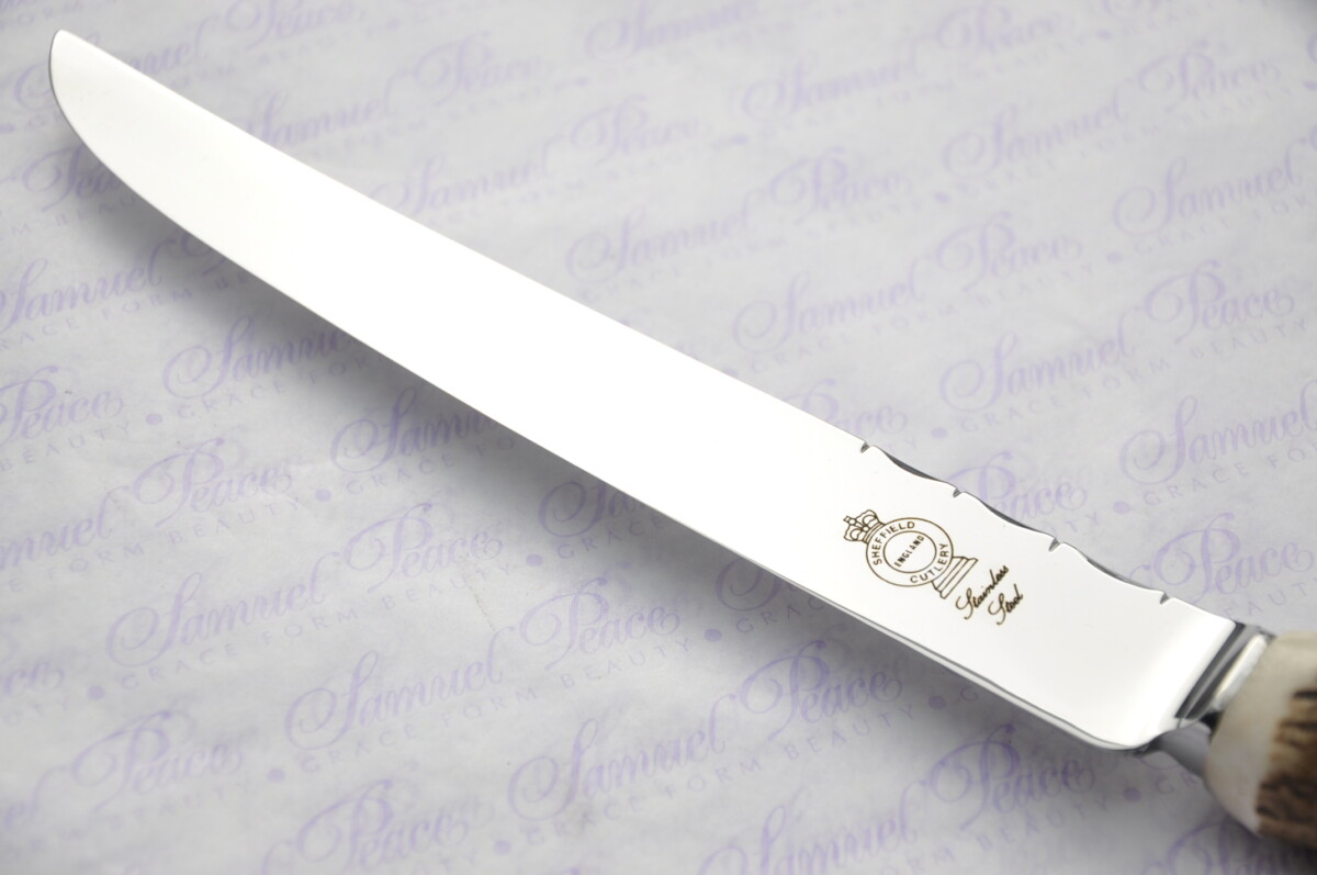A Genuine Stag/Antler Handle 2 Piece Carving Set 3 Prong Fork Cased Made In Sheffield England - Image 8
