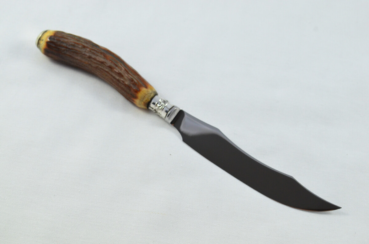 Antique HARRODS 6+6 Genuine Stag/Antler Handle Steak Knives & Forks Made in Sheffield England - Image 8