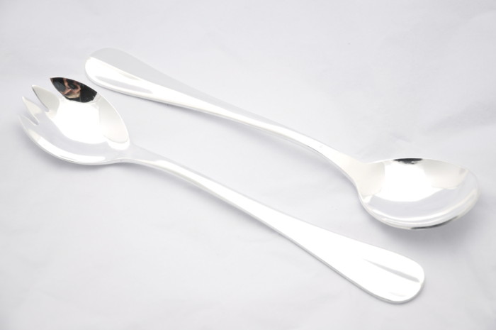 Silver Plated Baguette Salad Servers Gift Boxed