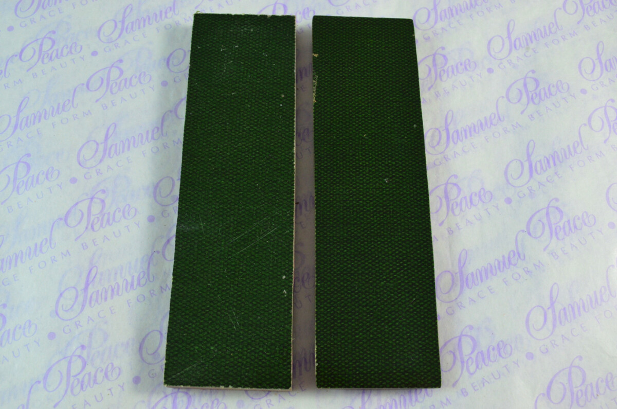 Pair of Red & Green Canvas Micarta Knife Scales Knife Making Parts Micarta Blanks - Image 2
