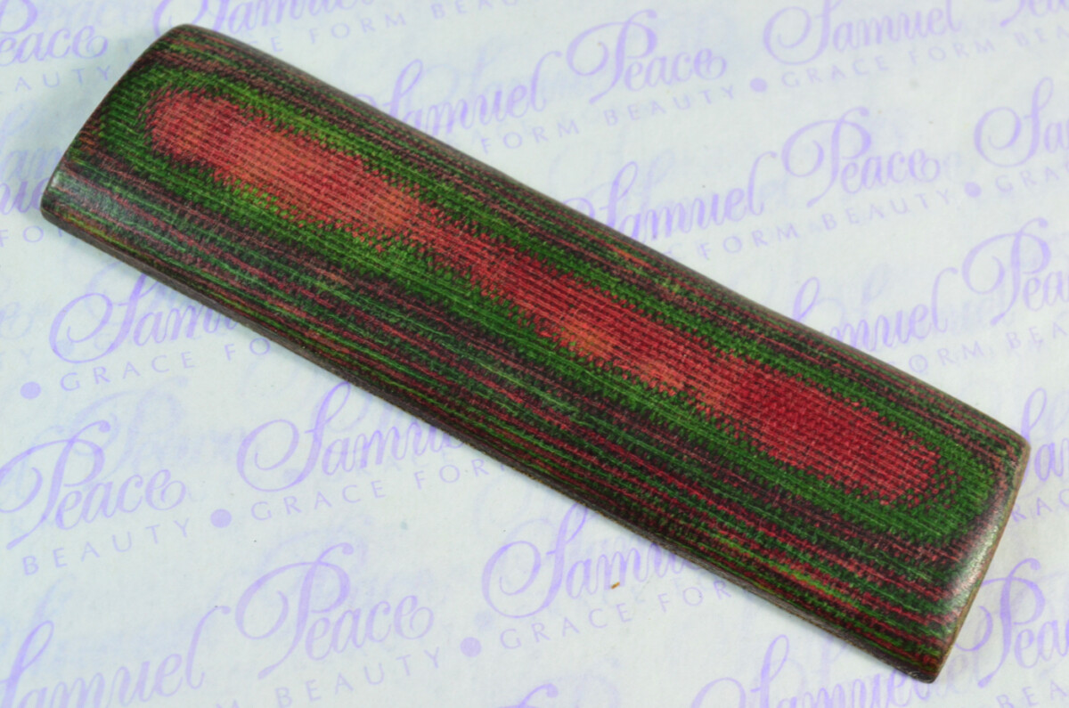 Pair of Red & Green Canvas Micarta Knife Scales Knife Making Parts Micarta Blanks - Image 3