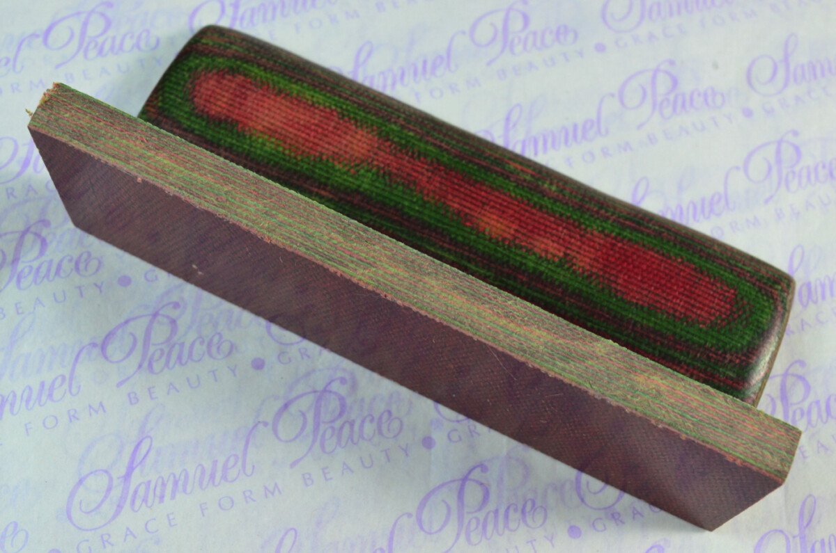 Pair of Red & Green Canvas Micarta Knife Scales Knife Making Parts Micarta Blanks - Image 4
