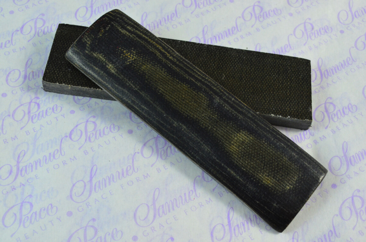 Pair of Black & Yellow Canvas Micarta Knife Scales Knife Making Parts Micarta Blanks