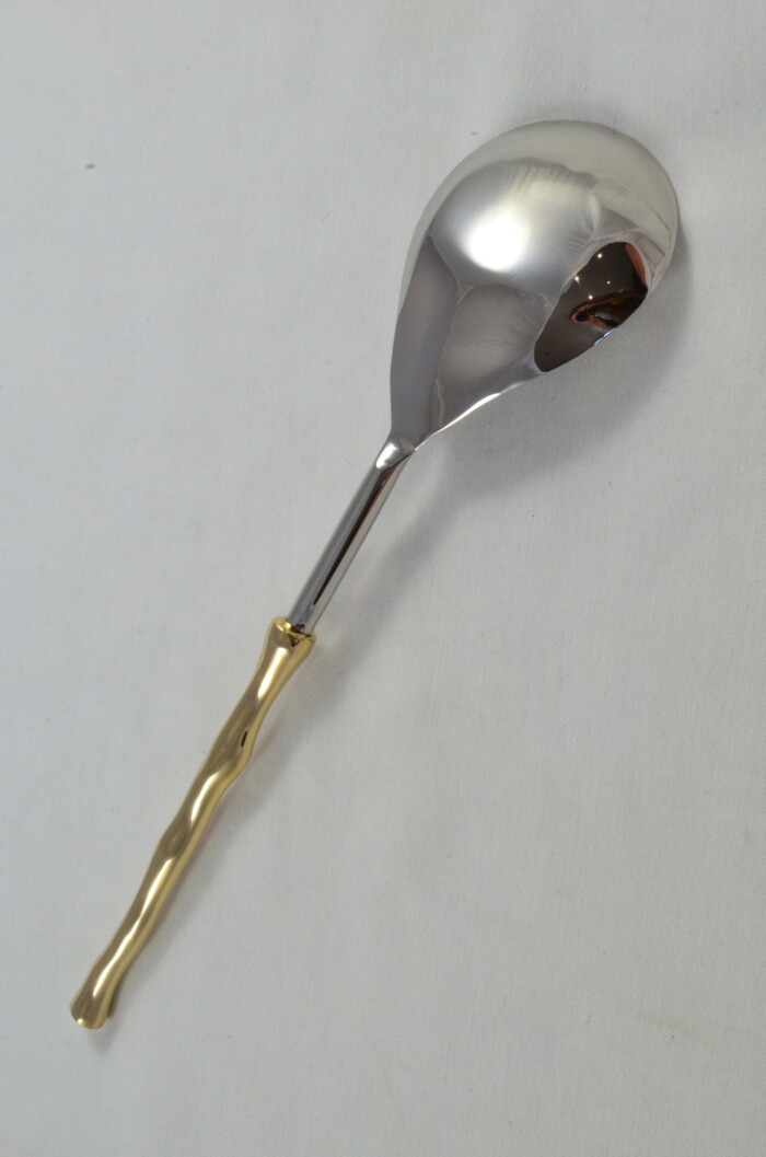 Pair Of Limited Edition Gold Plated Stainless Steel Salad Servers Harvest Pattern - Image 6
