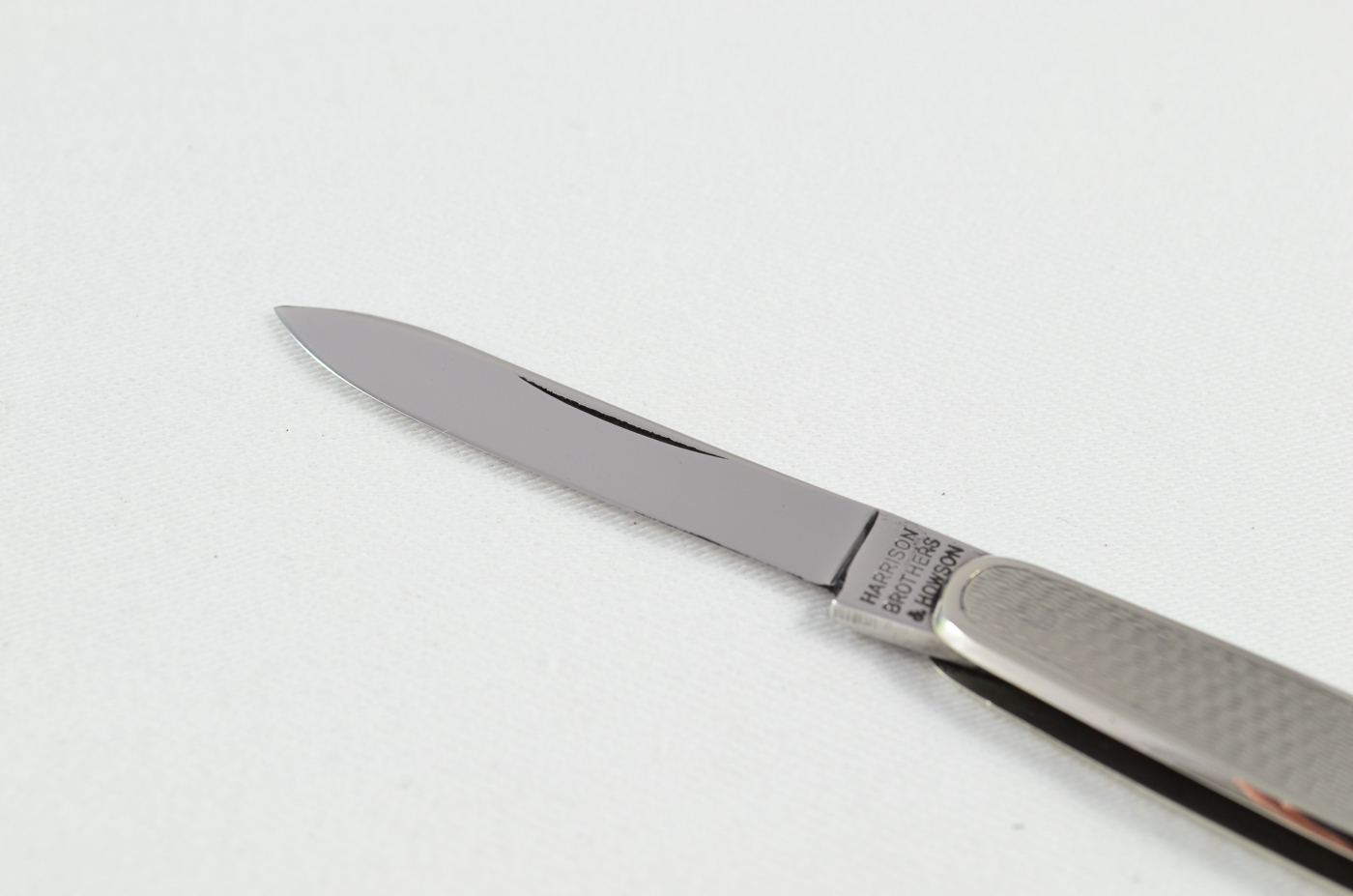 A HB&H Engine Turned Nickel Pocket Pen Knife Sheffield 1920 - Image 2