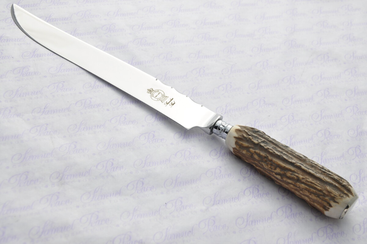 A Genuine Stag/Antler Handle 3 Piece Carving Set Silver Ferrules Cased Made In Sheffield England - Image 4