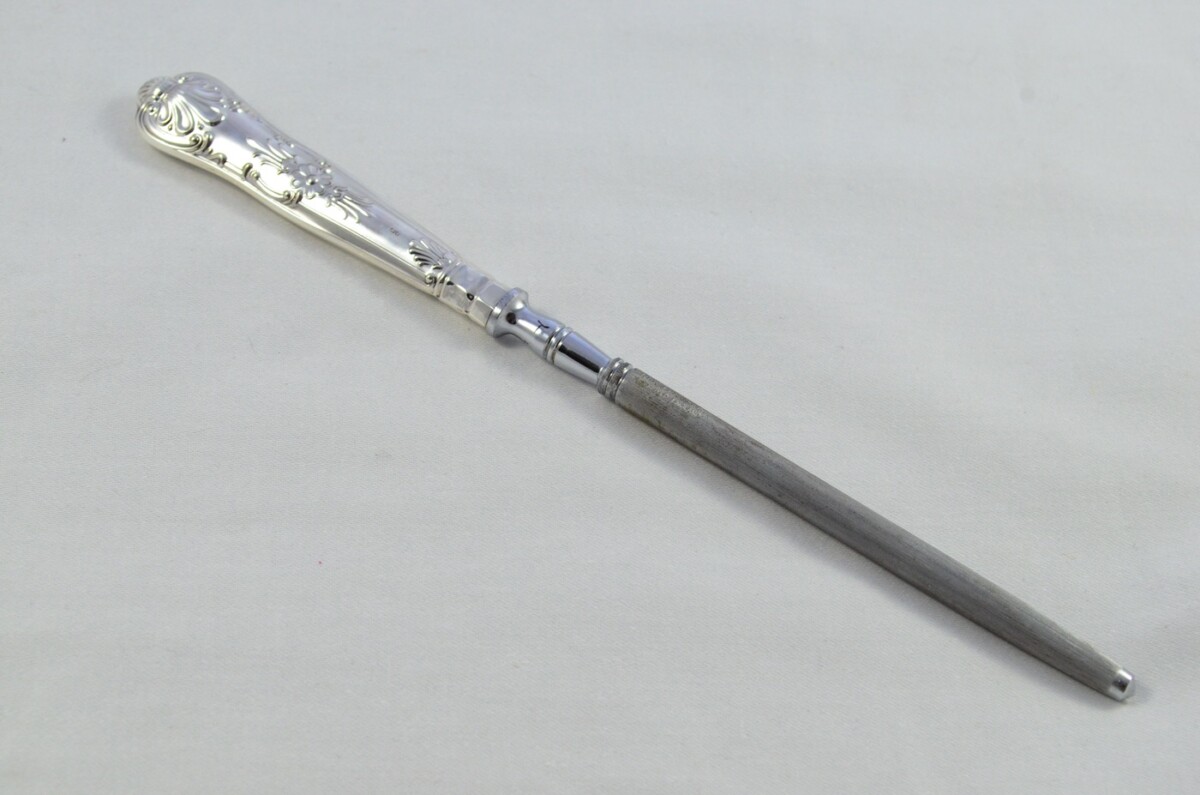 Fantastic Beatson Drake Sterling Silver Handle 3 Piece Carving Set Boxed Queens Pattern Made In Sheffield 1996 - Image 7