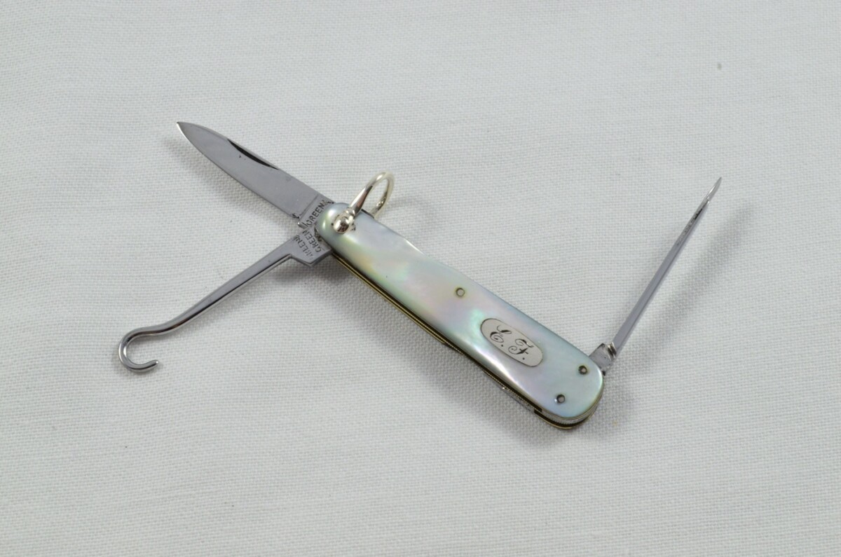 Antique 3 Piece Hand Restored Ladies Mother Of Pearl Pen/Pocket Knife c1960 - Sheffield - Green & Green