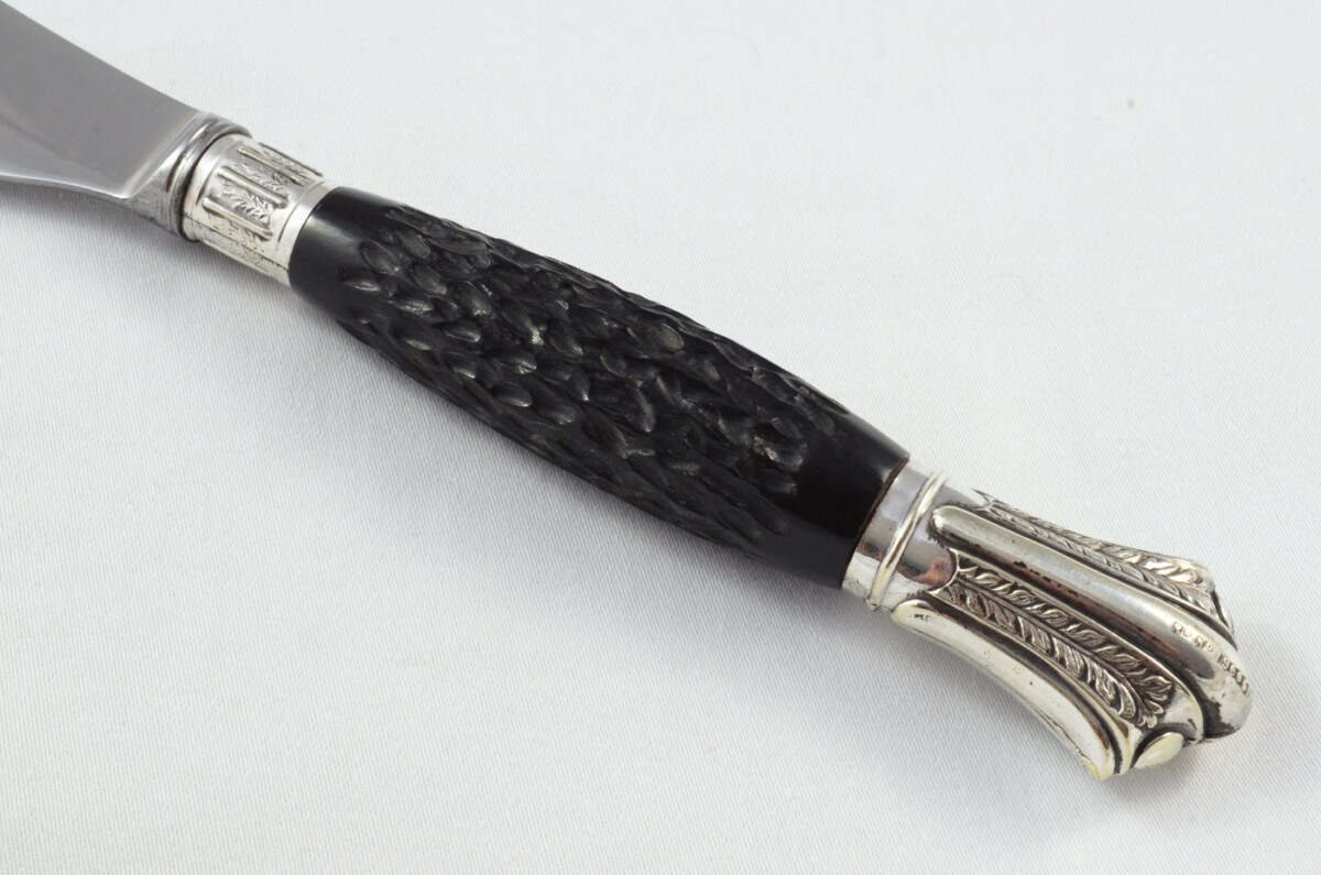 Edward Owen & Co Sheffield Handmade 3 Piece Carving Set c.1890 - Silver Plated Cap & Ferrule - Image 3