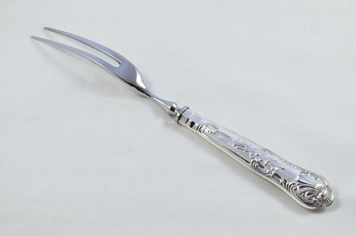 Fantastic Beatson Drake Sterling Silver Handle 3 Piece Carving Set Boxed Queens Pattern Made In Sheffield 1996 - Image 8