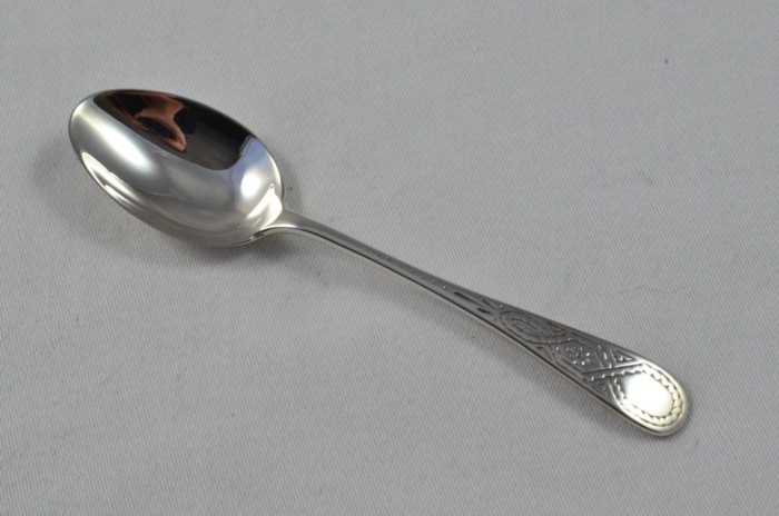 Glasgow Solid Silver Antique Christening Spoon - Irish Bright Cut - Made in 1898 - Presentation Case - Image 4