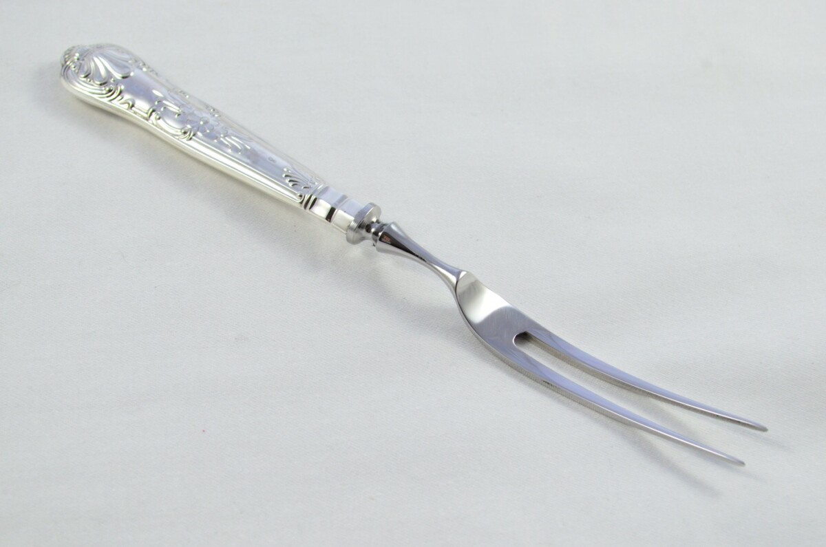 Fantastic Beatson Drake Sterling Silver Handle 3 Piece Carving Set Boxed Queens Pattern Made In Sheffield 1996 - Image 9