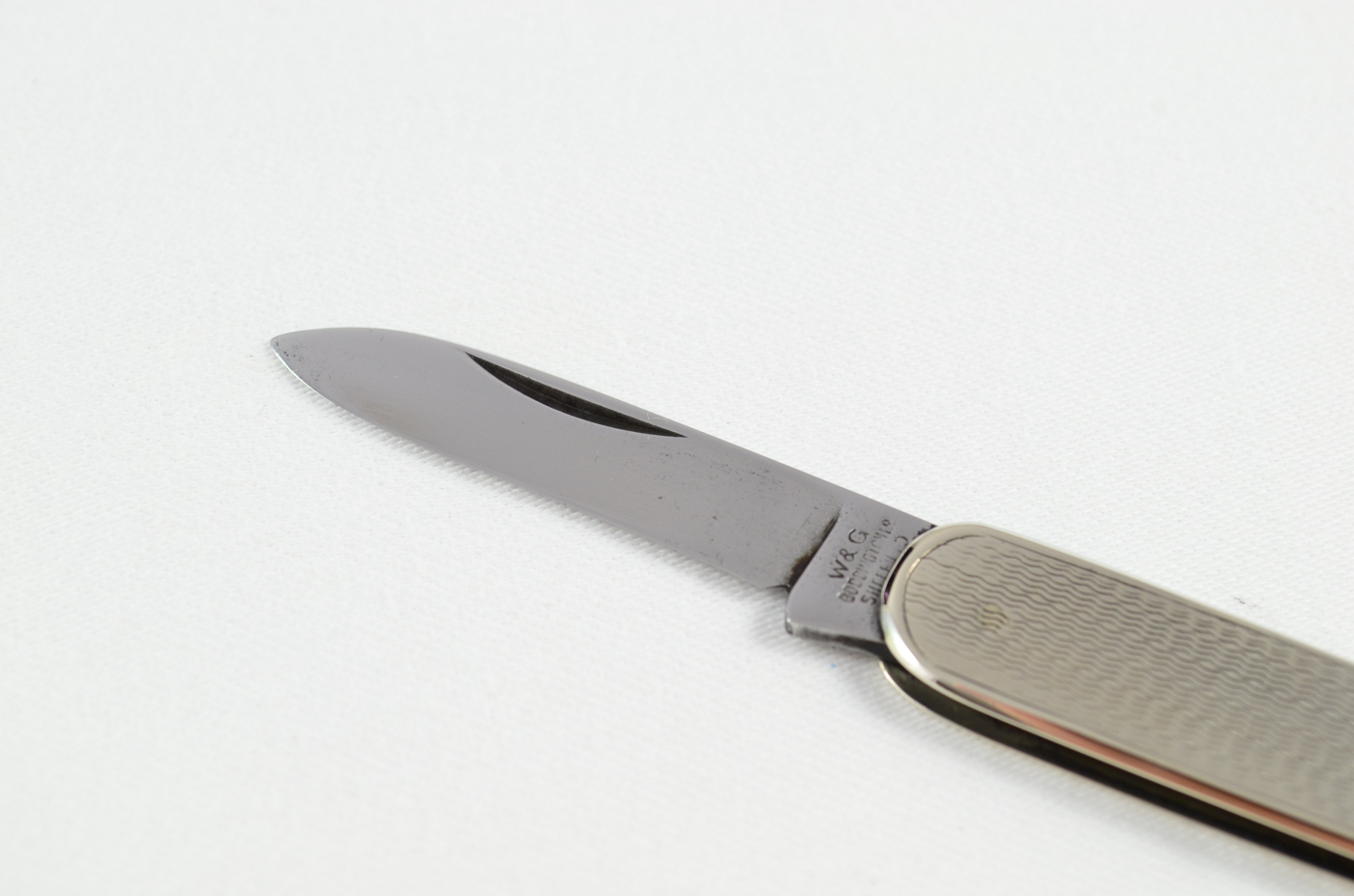 A W&G Boddington Engine Turned Nickel Pocket Pen Knife Sheffield - Image 2