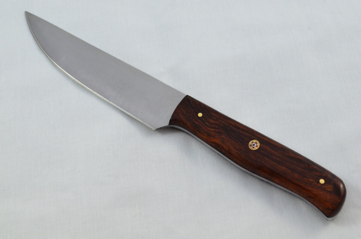 Six Huge Genuine Rosewood Handle Carbon Steel Steak Knives Boxed Made In Sheffield England - Image 2