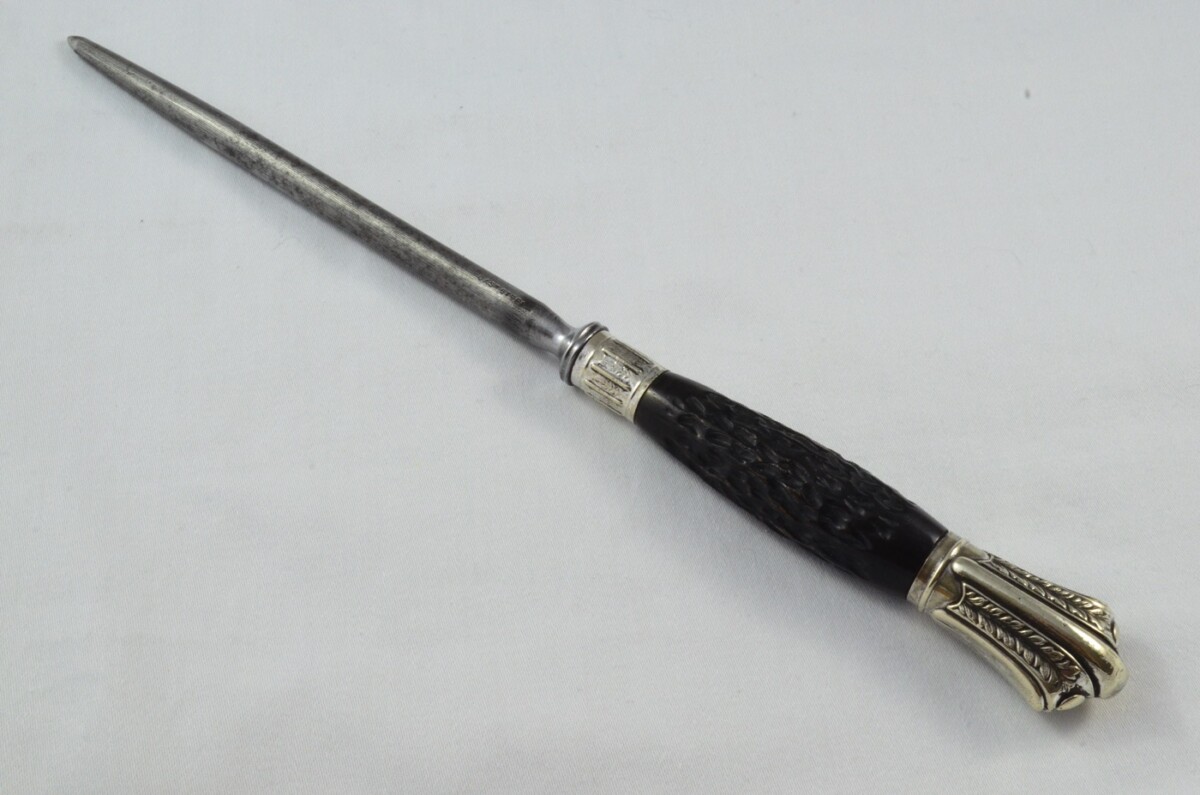 Edward Owen & Co Sheffield Handmade 3 Piece Carving Set c.1890 - Silver Plated Cap & Ferrule - Image 8