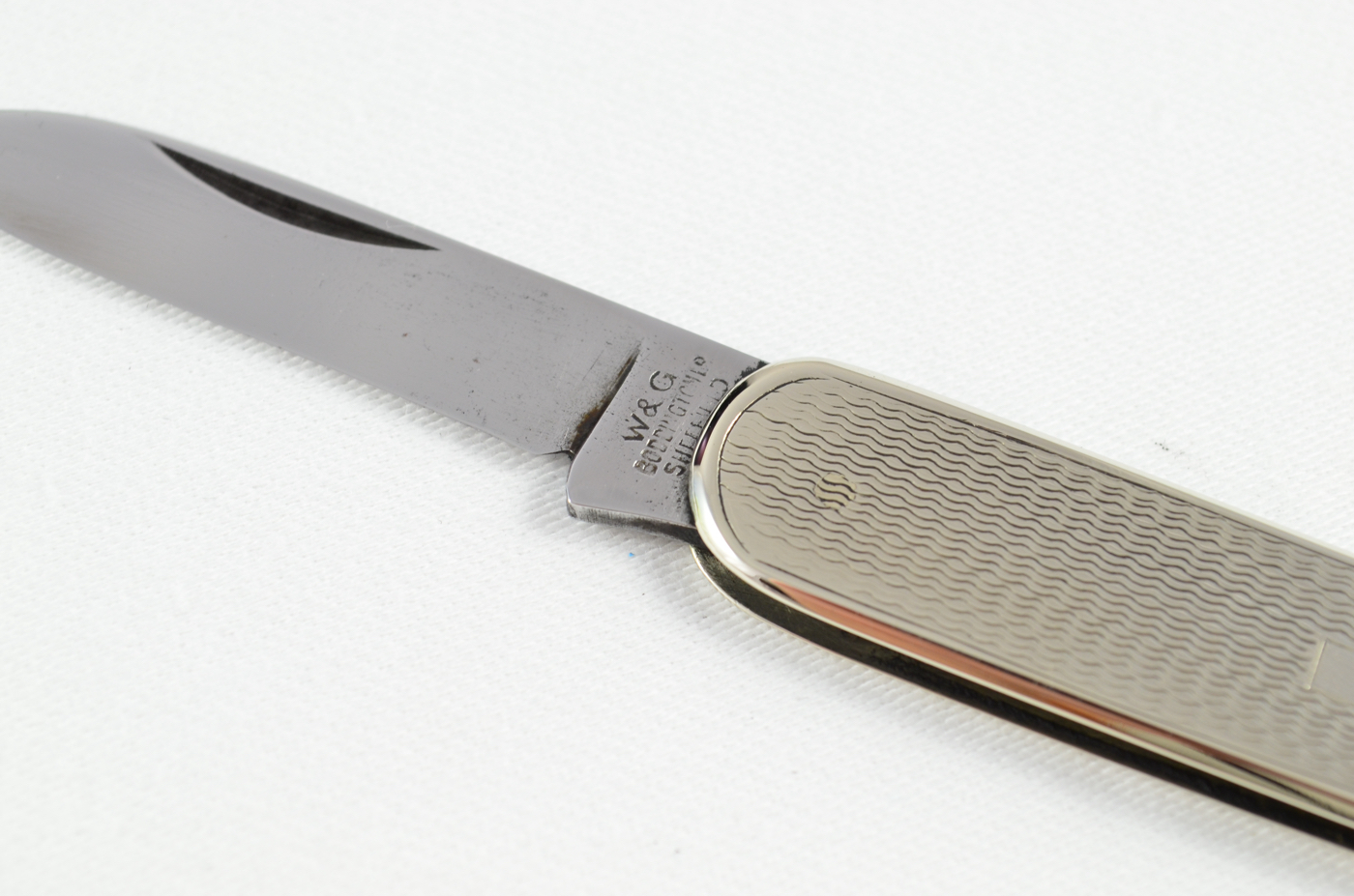A W&G Boddington Engine Turned Nickel Pocket Pen Knife Sheffield - Image 3