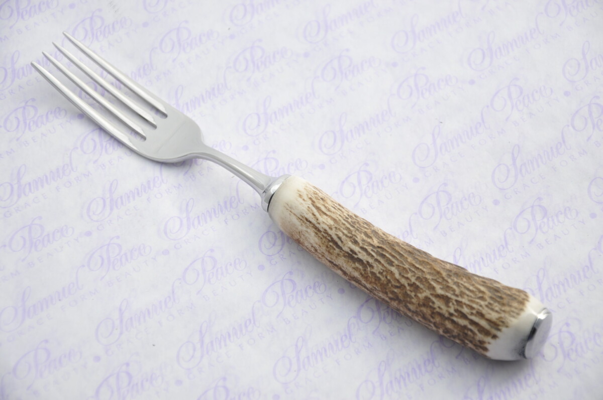 Ten New Genuine Stag/Antler Handle Steak Forks Made Sheffield England - Image 2