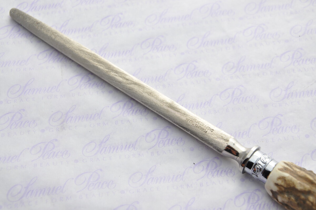 A Genuine Stag/Antler Handle 3 Piece Carving Set Silver Ferrules Cased Made In Sheffield England - Image 9
