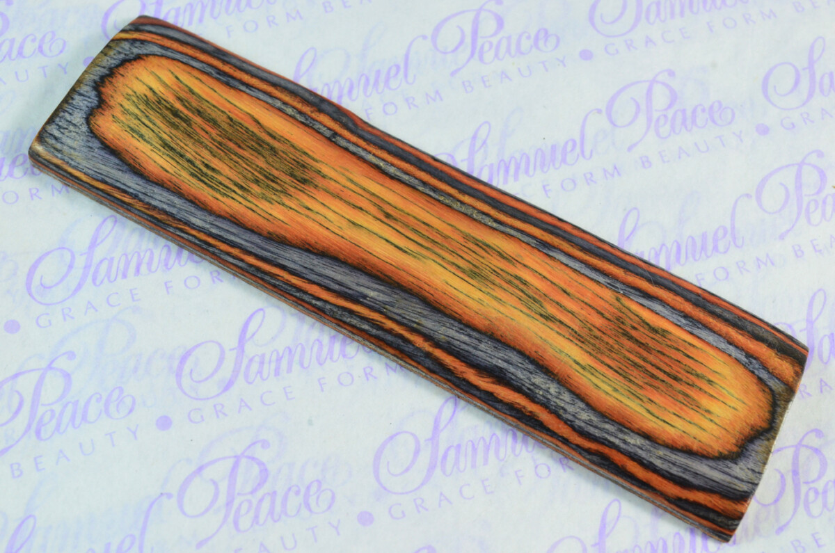 Pair of Orange & Black Laminated Wood Knife Scales Knife Making Parts Wood Blanks - Image 3