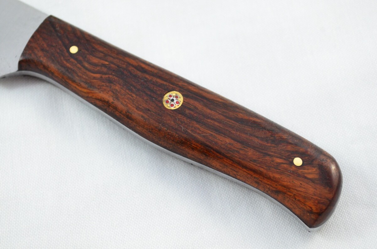 Six Huge Genuine Rosewood Handle Carbon Steel Steak Knives Boxed Made In Sheffield England - Image 3