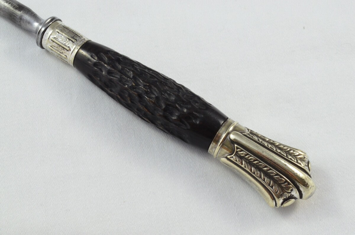 Edward Owen & Co Sheffield Handmade 3 Piece Carving Set c.1890 - Silver Plated Cap & Ferrule - Image 9