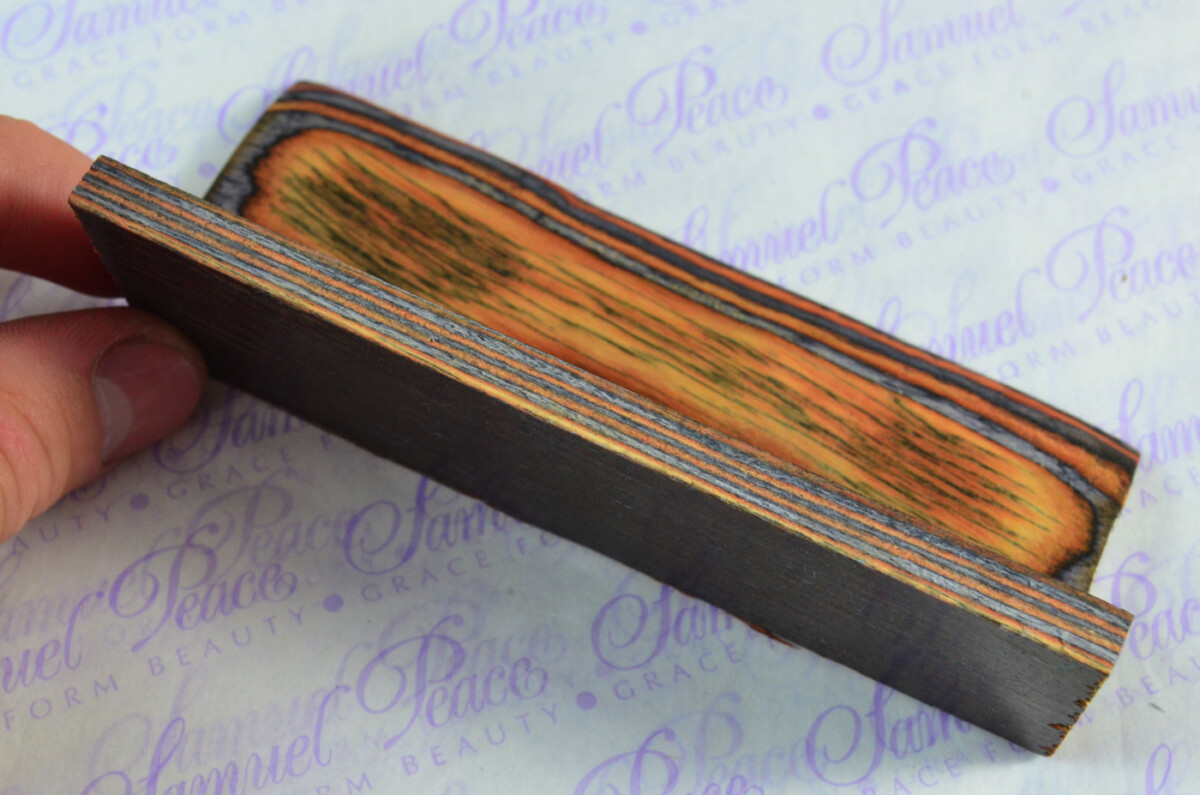 Pair of Orange & Black Laminated Wood Knife Scales Knife Making Parts Wood Blanks - Image 4