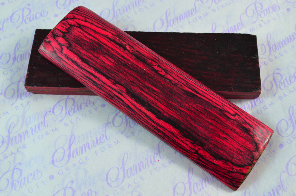 Pair of Pink & Black Laminated Wood Knife Scales Knife Making Parts Wood Blanks