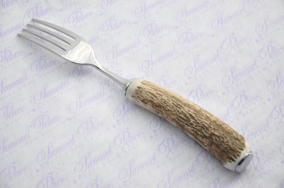 Ten New Genuine Stag/Antler Handle Steak Forks Made Sheffield England - Image 5