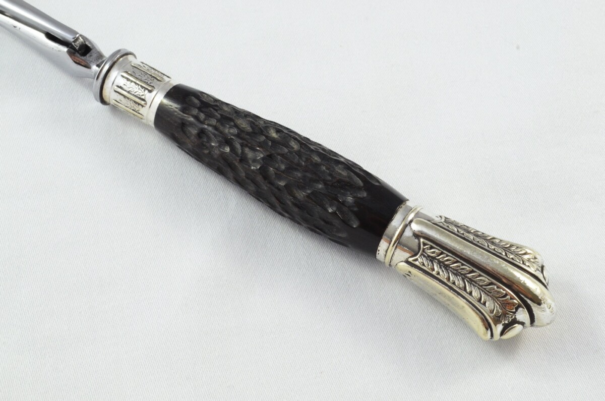 Edward Owen & Co Sheffield Handmade 3 Piece Carving Set c.1890 - Silver Plated Cap & Ferrule - Image 13