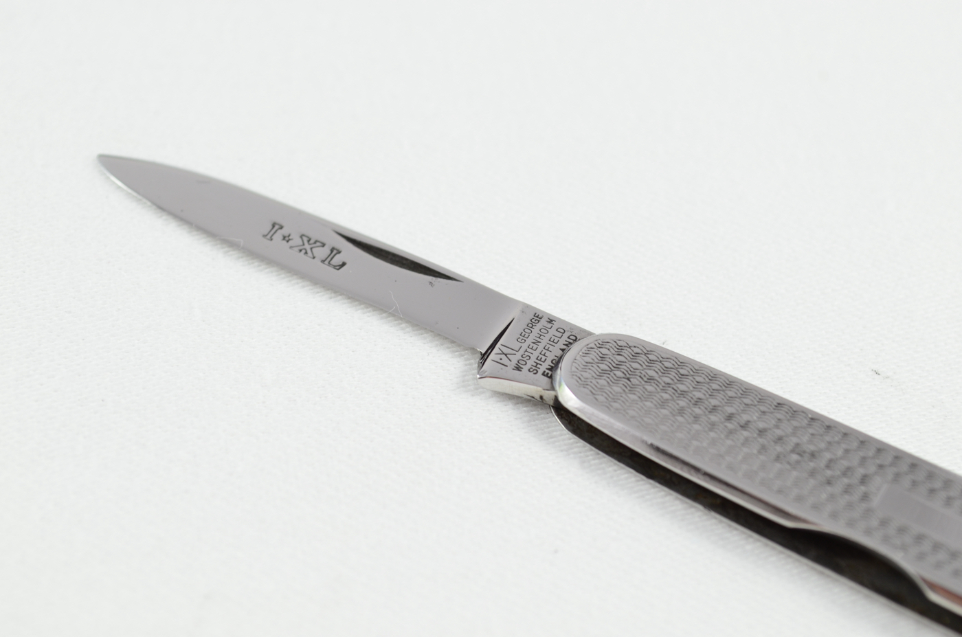 A George Wostenholme Engine Turned Stainless Steel Pocket Pen Knife Sheffield - Image 2