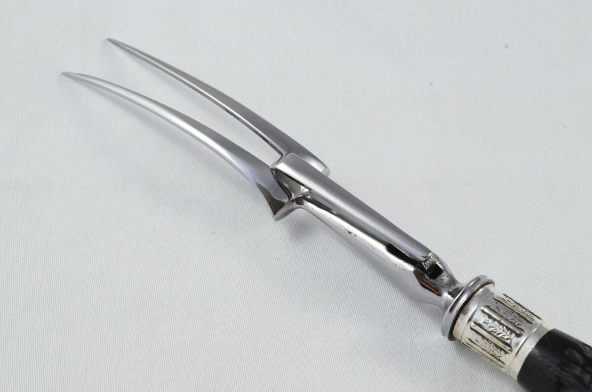Edward Owen & Co Sheffield Handmade 3 Piece Carving Set c.1890 - Silver Plated Cap & Ferrule - Image 14