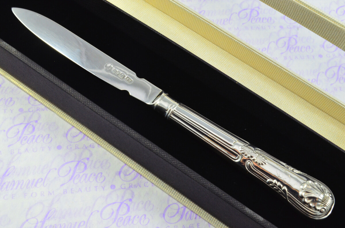 Aaron Hadfield Kings Sheffield Solid Silver Bladed & Handled Silver Letter Opener Sheffield 1838 Cased - Image 2