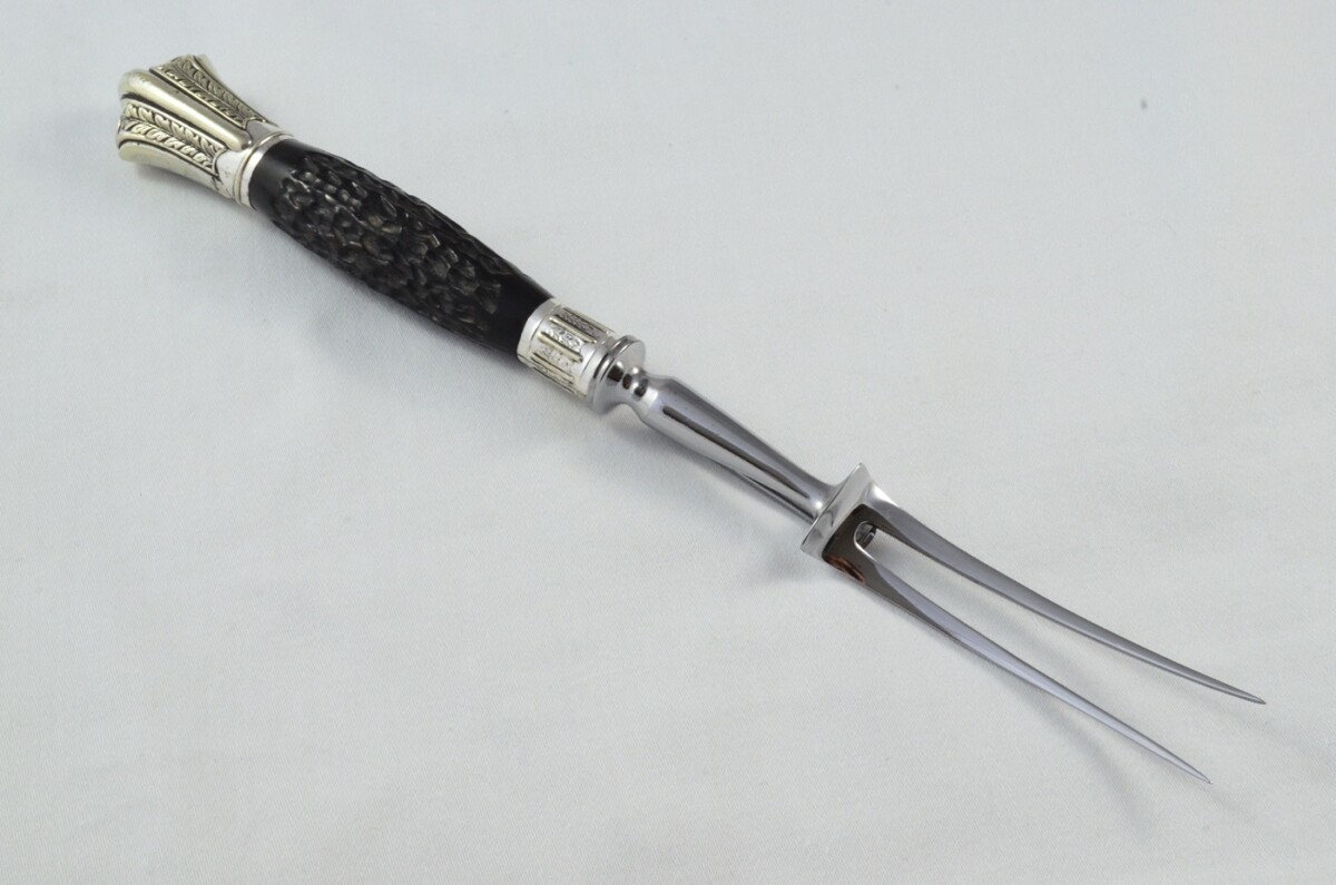 Edward Owen & Co Sheffield Handmade 3 Piece Carving Set c.1890 - Silver Plated Cap & Ferrule - Image 15
