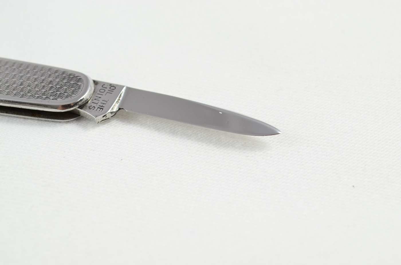 A George Wostenholme Engine Turned Stainless Steel Pocket Pen Knife Sheffield - Image 4