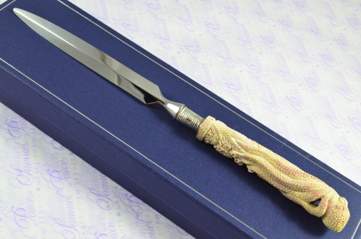 Hand Carved Beautiful Octopus Handled Silver Plated Ferruled Letter Opener Made in Sheffield 2020