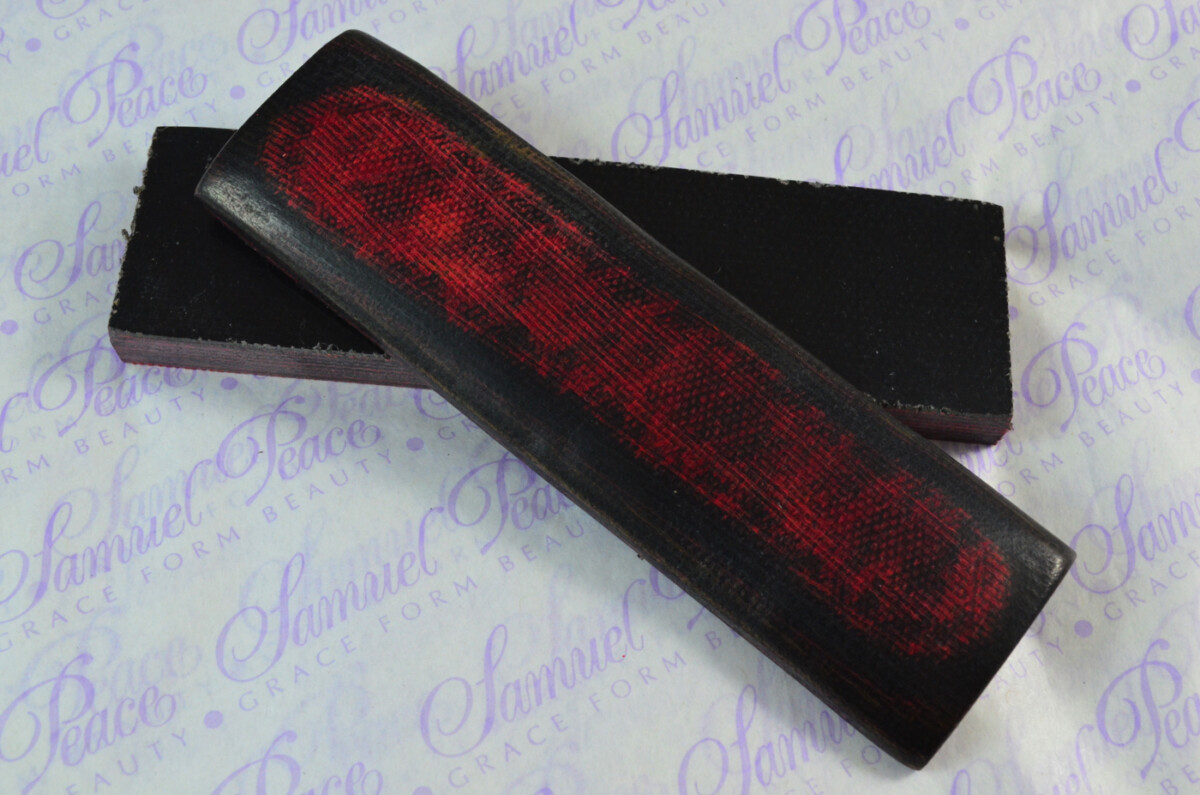 Pair of Red & Black Canvas Micarta Knife Scales Knife Making Parts Micarta Blanks