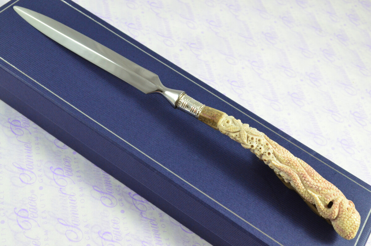 Hand Carved Astonishing Octopus Handled Silver Plated Ferruled Letter Opener Made in Sheffield 2020