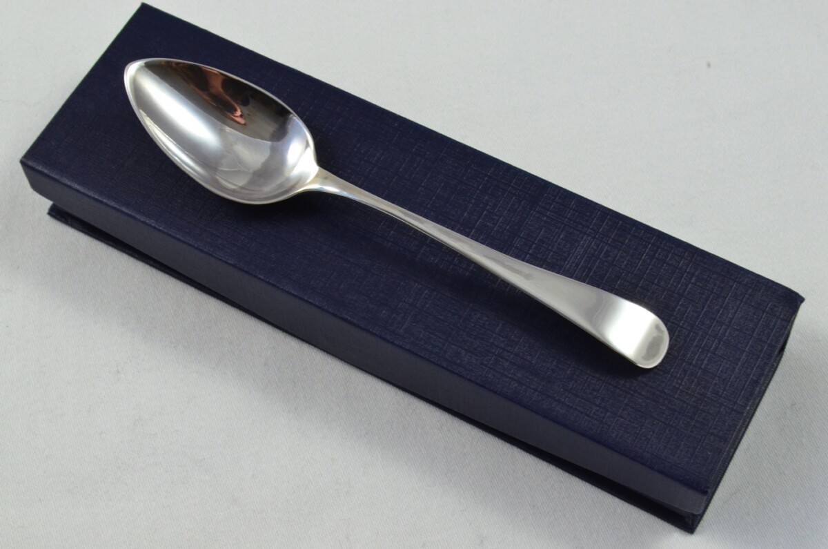 Sheffield Solid Silver Antique Christening Spoon - Old English Pattern - Made in 1815 - Presentation Case