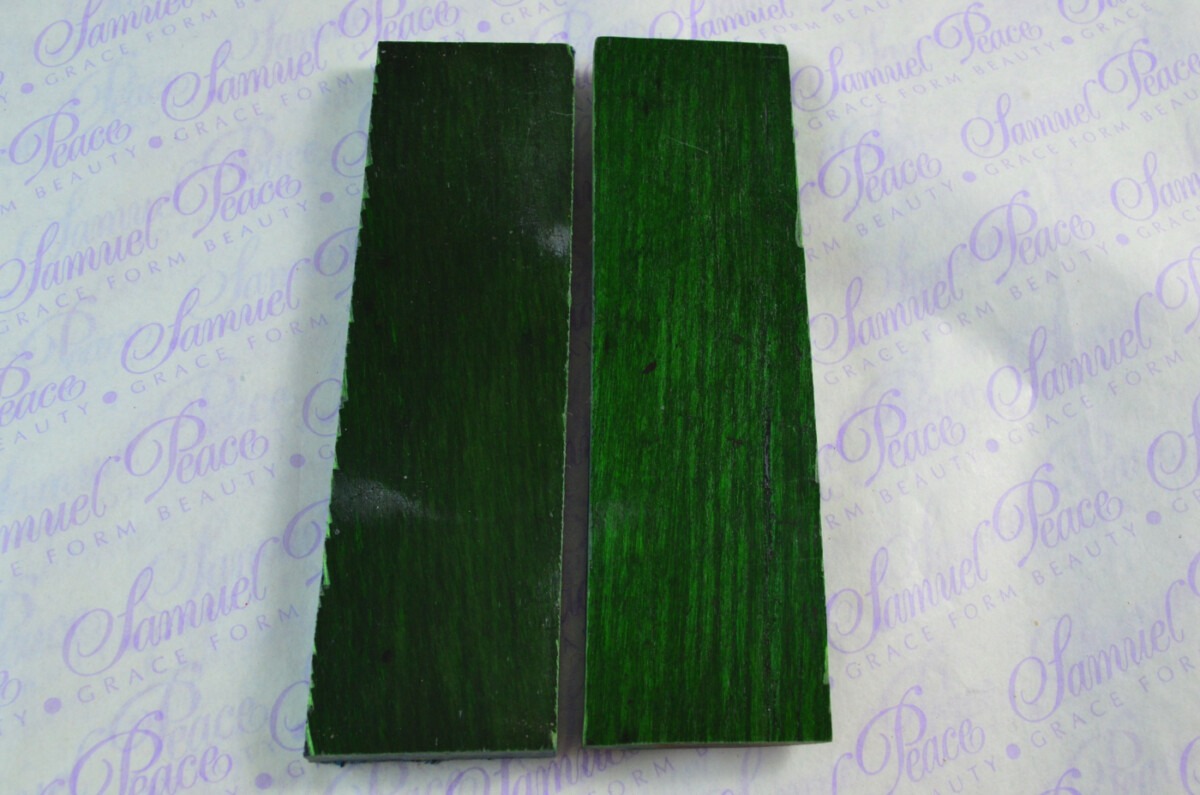 Pair of Electric Blue & Lime Green Laminated Wood Knife Scales Knife Making Parts Wood Blanks - Image 2