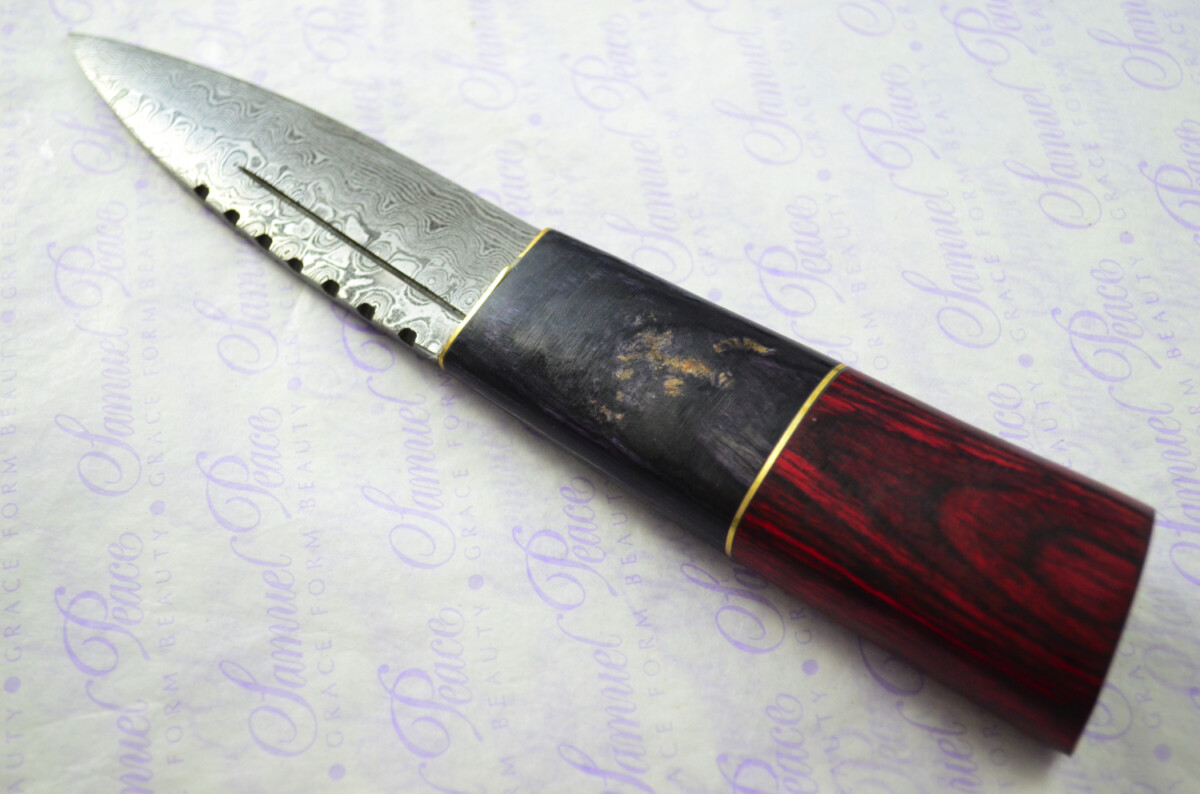 New Fantastic Coloured Pakkawood Sgian Dubh Damascus Steel Superior Sheath inc Presentation Box - Image 7