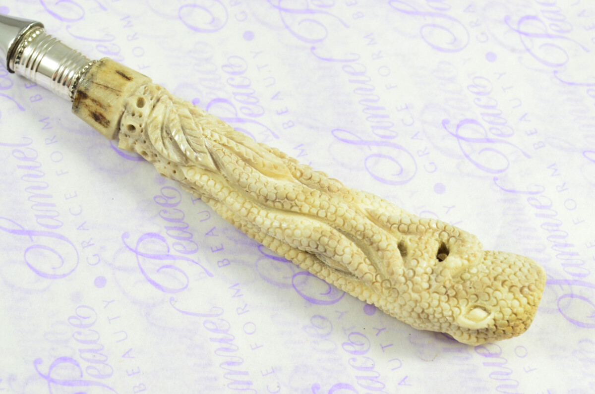 Hand Carved Bespoke Octopus Handled Silver Plated Ferruled Letter Opener Made in Sheffield 2020 - Image 5