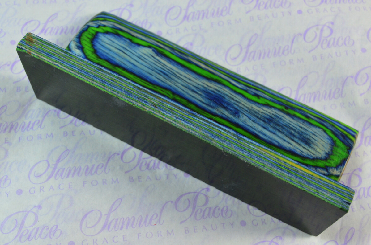 Pair of Electric Blue & Lime Green Laminated Wood Knife Scales Knife Making Parts Wood Blanks - Image 4