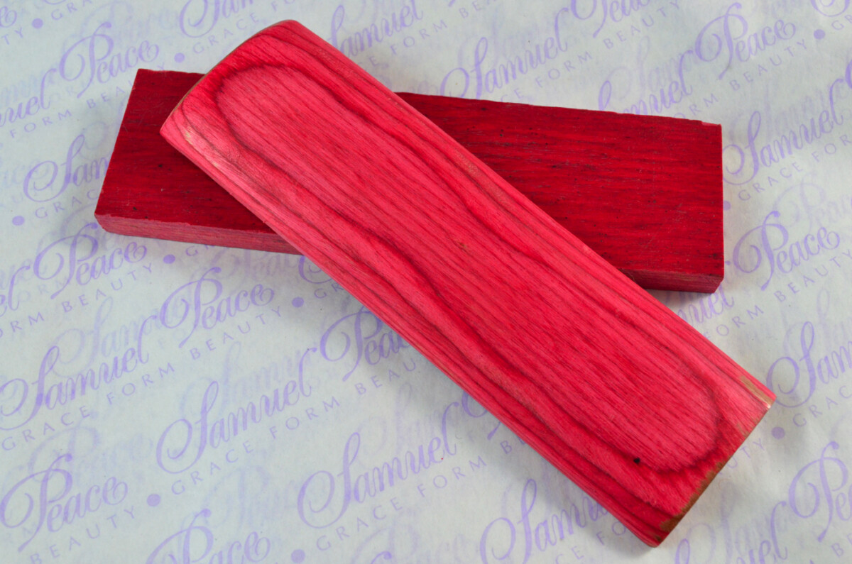 Pair of Fuchsia Pink Laminated Wood Knife Scales Knife Making Parts Wood Blanks