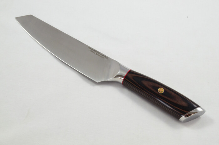 Limited Edition Brown Wood Handled Japanese Bunka Knife 7.5" - Made In Sheffield High Carbon Stainless Steel Razor Sharp