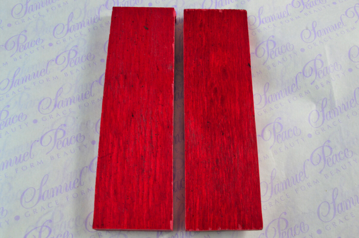 Pair of Fuchsia Pink Laminated Wood Knife Scales Knife Making Parts Wood Blanks - Image 2