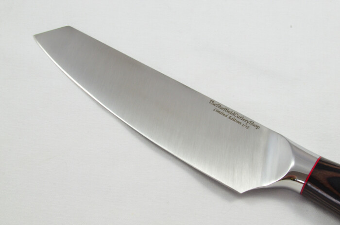 Limited Edition Brown Wood Handled Japanese Bunka Knife 7.5" - Made In Sheffield High Carbon Stainless Steel Razor Sharp - Image 2